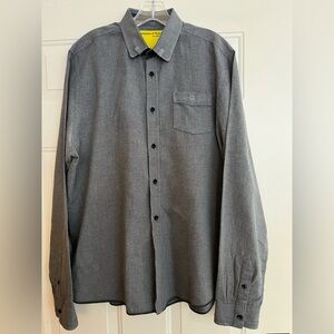 Men’s Descendant of Thieves gray minimalist long sleeve button shirt. Size 2 XL